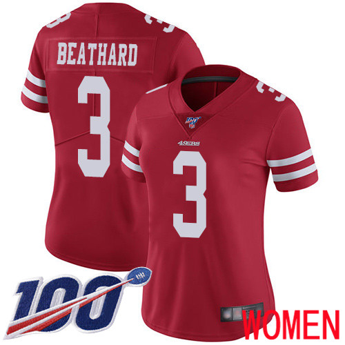 San Francisco 49ers Limited Red Women C. J. Beathard Home NFL Jersey #3 100th Season Vapor Untouchable->youth nfl jersey->Youth Jersey